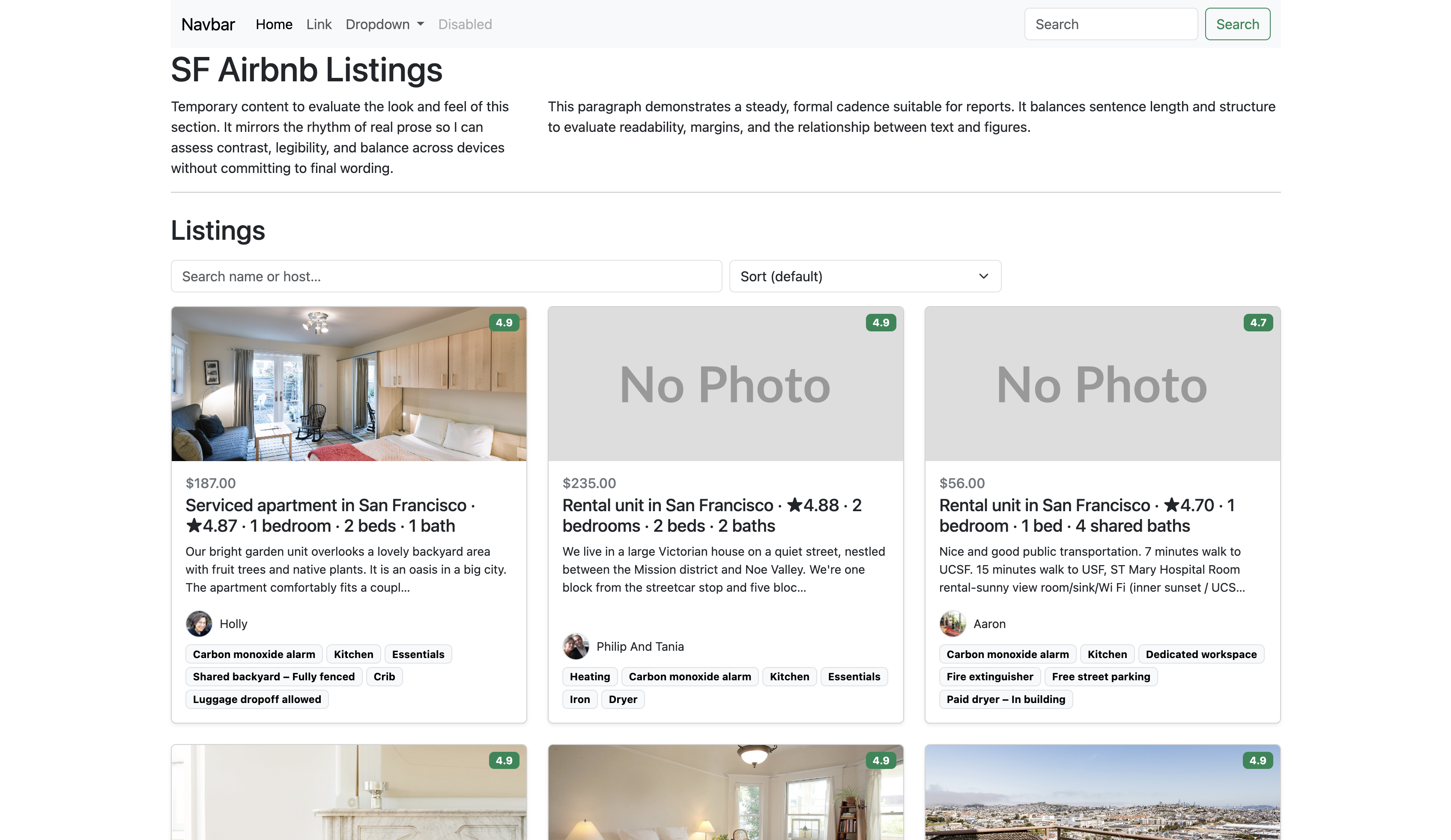 San Francisco Airbnb analysis charts