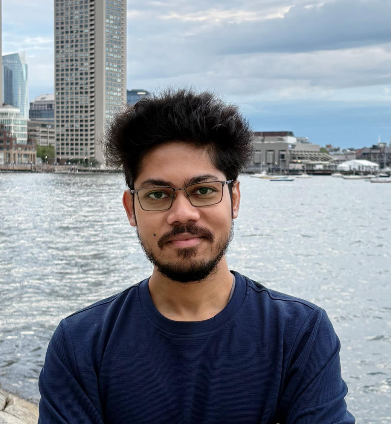 Portrait of Sourav by the waterfront